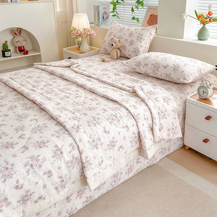 91家纺网 家纺一手货源 找家纺 欧夏家纺 2026新款蕾丝花边款夏被包边夏凉被空调被夏季薄被子直播供货跨境外贸 夏意