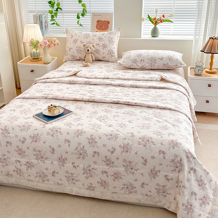 91家纺网 家纺一手货源 找家纺 欧夏家纺 2026新款蕾丝花边款夏被包边夏凉被空调被夏季薄被子直播供货跨境外贸 夏意