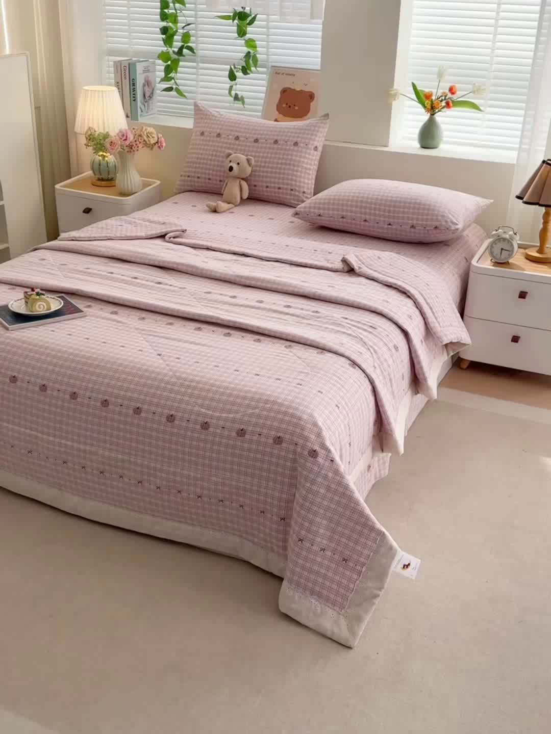 91家纺网 家纺一手货源 找家纺 欧夏家纺 2026新款蕾丝花边款夏被包边夏凉被空调被夏季薄被子直播供货跨境外贸 南瓜派