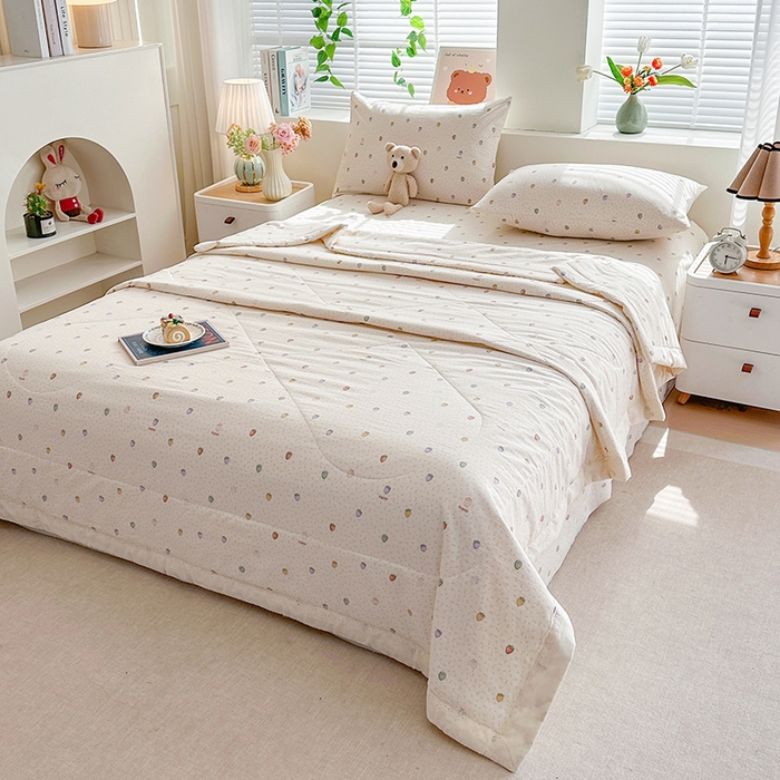 91家纺网 家纺一手货源 找家纺 欧夏家纺 2026新款蕾丝花边款夏被包边夏凉被空调被夏季薄被子直播供货跨境外贸 草莓