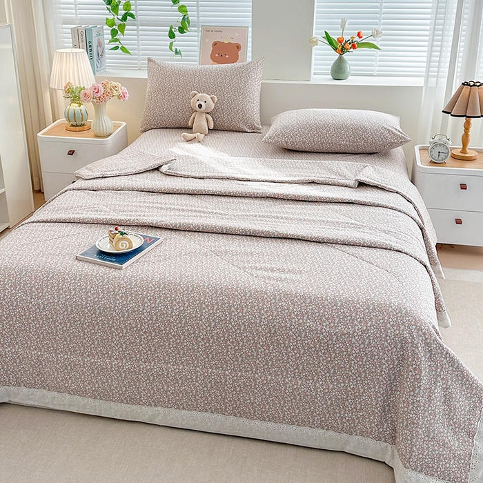 91家纺网 家纺一手货源 找家纺 欧夏家纺 2026新款蕾丝花边款夏被包边夏凉被空调被夏季薄被子直播供货跨境外贸 墨染