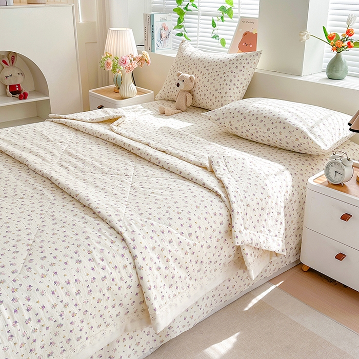 91家纺网 家纺一手货源 找家纺 欧夏家纺 2026新款蕾丝花边款夏被包边夏凉被空调被夏季薄被子直播供货跨境外贸 花涧里