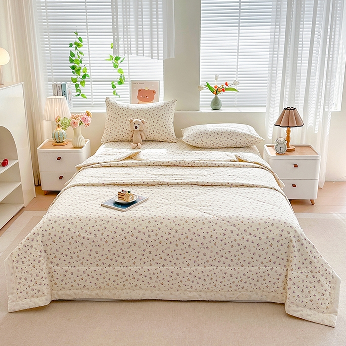 91家纺网 家纺一手货源 找家纺 欧夏家纺 2026新款蕾丝花边款夏被包边夏凉被空调被夏季薄被子直播供货跨境外贸 花涧里