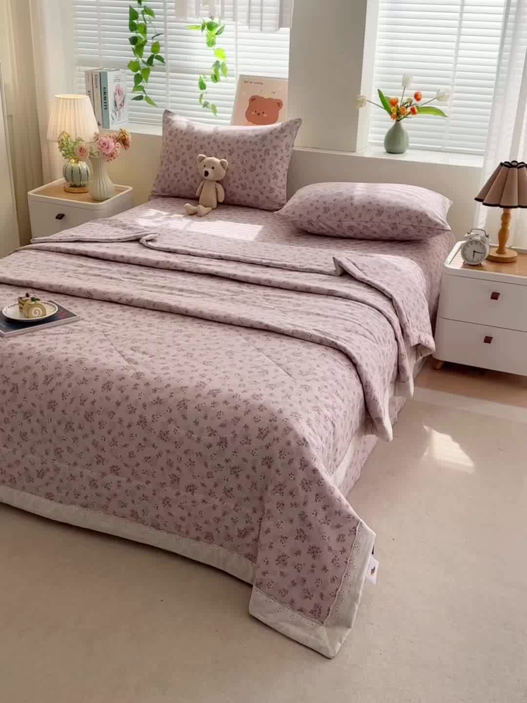 91家纺网 家纺一手货源 找家纺 欧夏家纺 2026新款蕾丝花边款夏被包边夏凉被空调被夏季薄被子直播供货跨境外贸 知秋