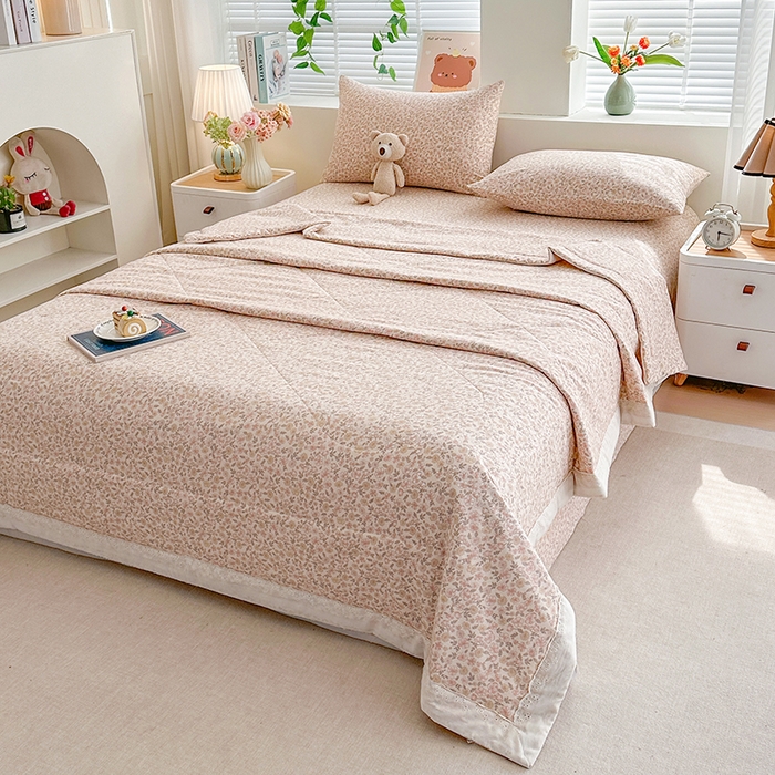 91家纺网 家纺一手货源 找家纺 欧夏家纺 2026新款蕾丝花边款夏被包边夏凉被空调被夏季薄被子直播供货跨境外贸 清雅