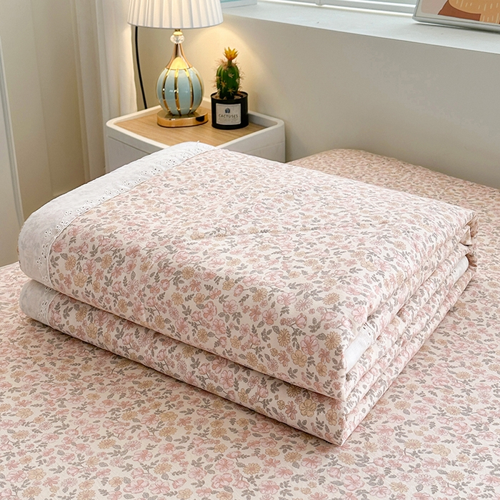 欧夏家纺 2026新款蕾丝花边款夏被包边夏凉被空调被夏季薄被子直播供货跨境外贸 清雅