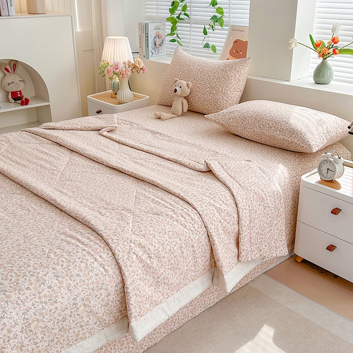 91家纺网 家纺一手货源 找家纺 欧夏家纺 2026新款蕾丝花边款夏被包边夏凉被空调被夏季薄被子直播供货跨境外贸 清雅