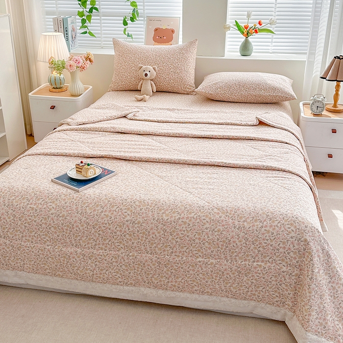 91家纺网 家纺一手货源 找家纺 欧夏家纺 2026新款蕾丝花边款夏被包边夏凉被空调被夏季薄被子直播供货跨境外贸 清雅