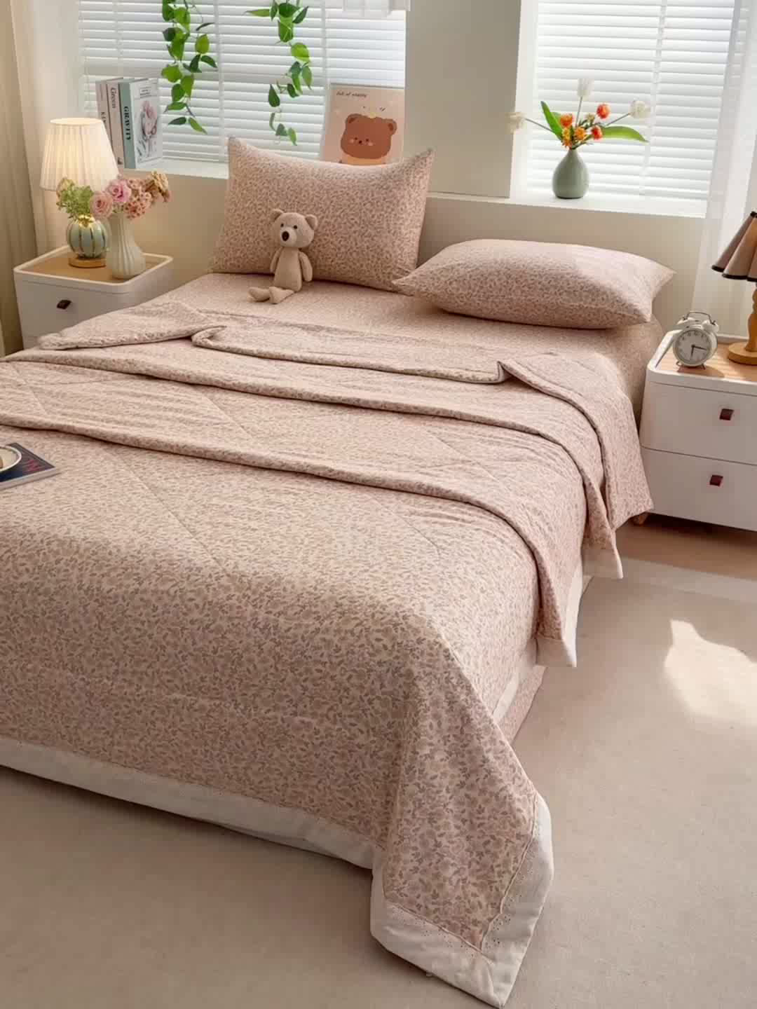 91家纺网 家纺一手货源 找家纺 欧夏家纺 2026新款蕾丝花边款夏被包边夏凉被空调被夏季薄被子直播供货跨境外贸 清雅