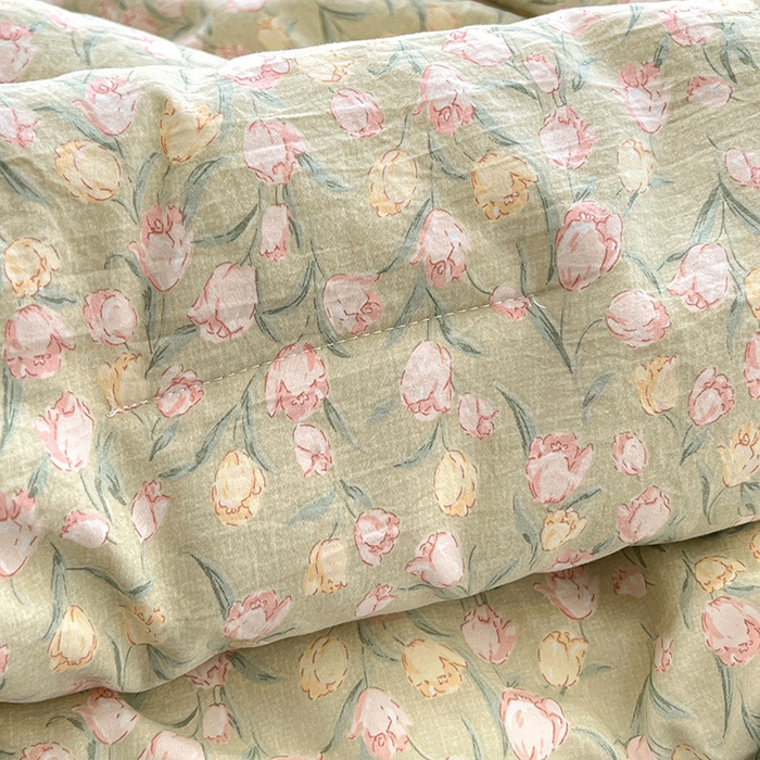 91家纺网 家纺一手货源 找家纺 阳光被业 2026新款100%棉花双层纱夏被新疆棉花空调被可机洗夏凉被绣边踩棉工艺 花絮--绿