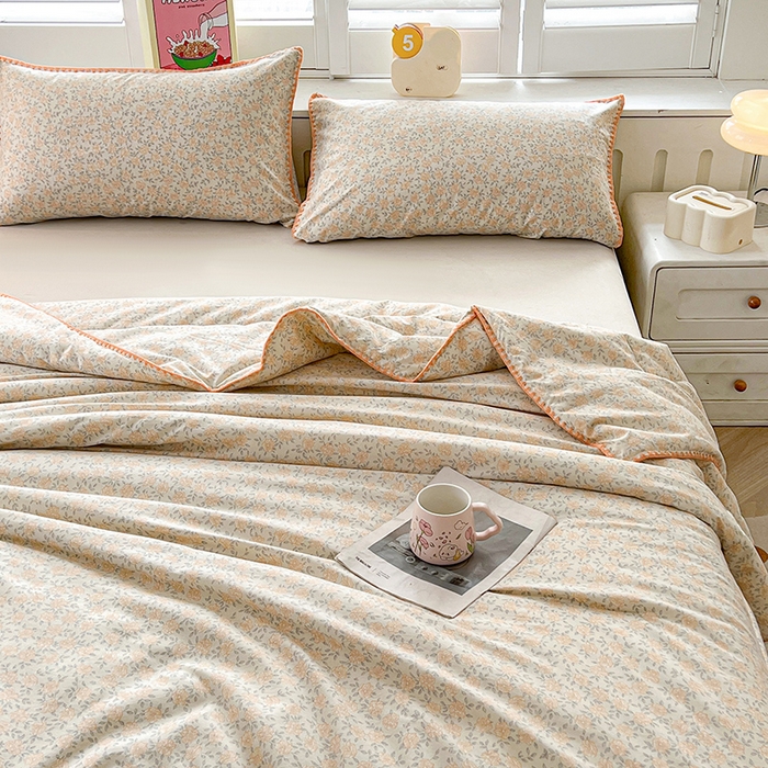 91家纺网 家纺一手货源 找家纺 阳光被业 2026新款100%棉花双层纱夏被新疆棉花空调被可机洗夏凉被绣边踩棉工艺 花开富贵