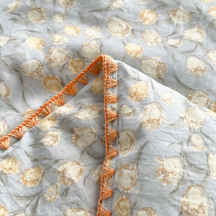 91家纺网 家纺一手货源 找家纺 锦尚坊被芯馆 2026新款100%棉花双层纱夏被新疆棉花空调被可机洗夏凉被绣边踩棉工艺 花絮--灰