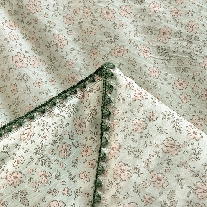 91家纺网 家纺一手货源 找家纺 锦尚坊被芯馆 2026新款100%棉花双层纱夏被新疆棉花空调被可机洗夏凉被绣边踩棉工艺 绿野花开