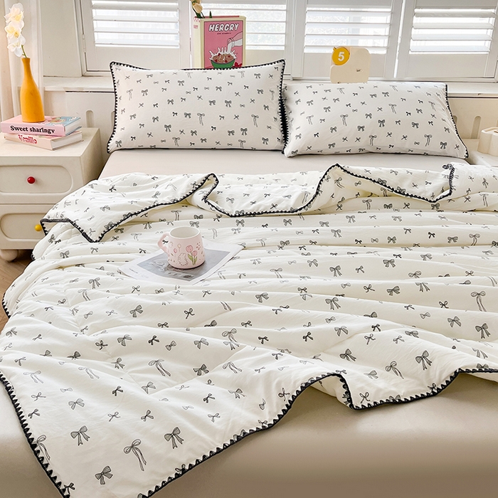 91家纺网 家纺一手货源 找家纺 锦尚坊被芯馆 2026新款100%棉花双层纱夏被新疆棉花空调被可机洗夏凉被绣边踩棉工艺 蝶絮