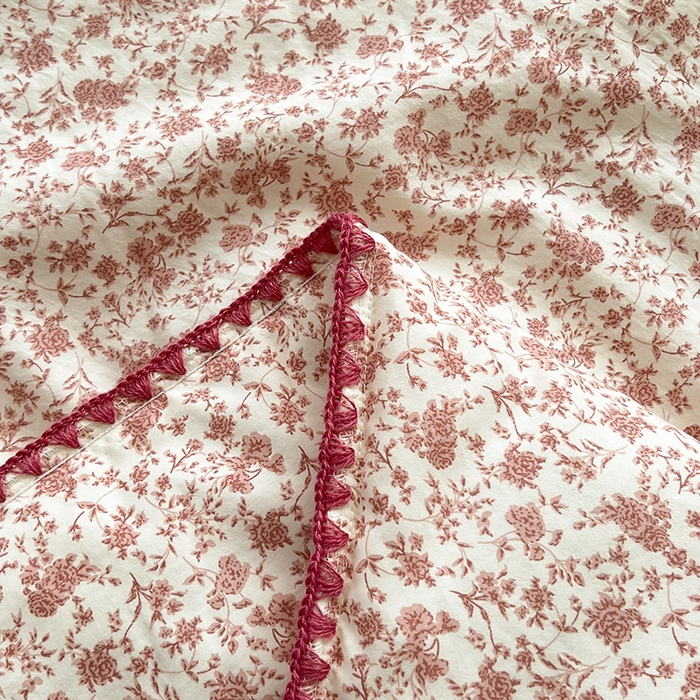 91家纺网 家纺一手货源 找家纺 锦尚坊被芯馆 2026新款100%棉花双层纱夏被新疆棉花空调被可机洗夏凉被绣边踩棉工艺 花海--粉