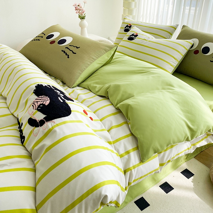 91家纺网 家纺一手货源 找家纺 眷恋家纺 2025年全棉纯棉染色提花四件套-枝上春暖 枝上春暖-紫