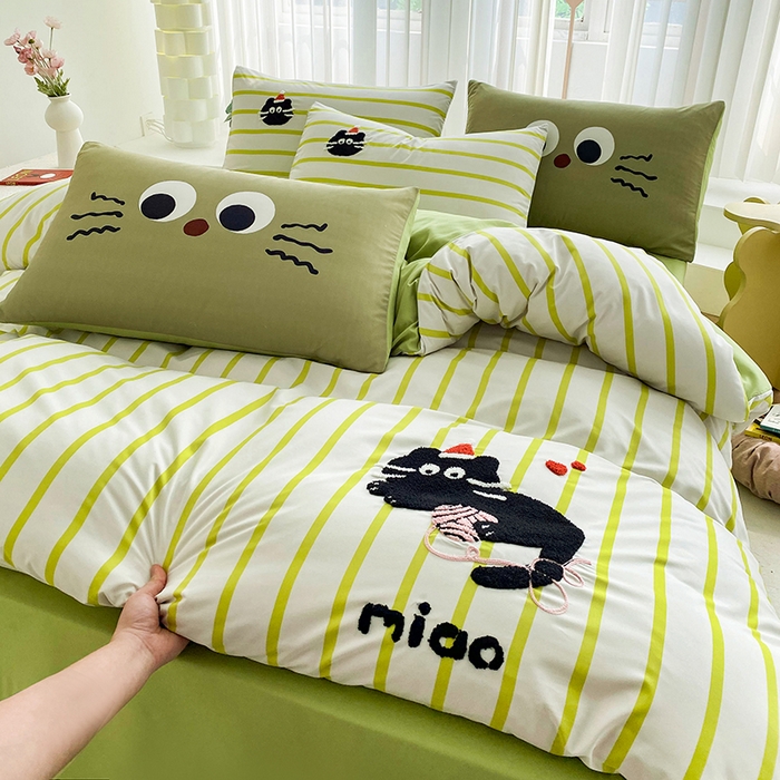 91家纺网 家纺一手货源 找家纺 （总）眷恋家纺 2026新款多巴胺水洗棉毛巾绣四件套