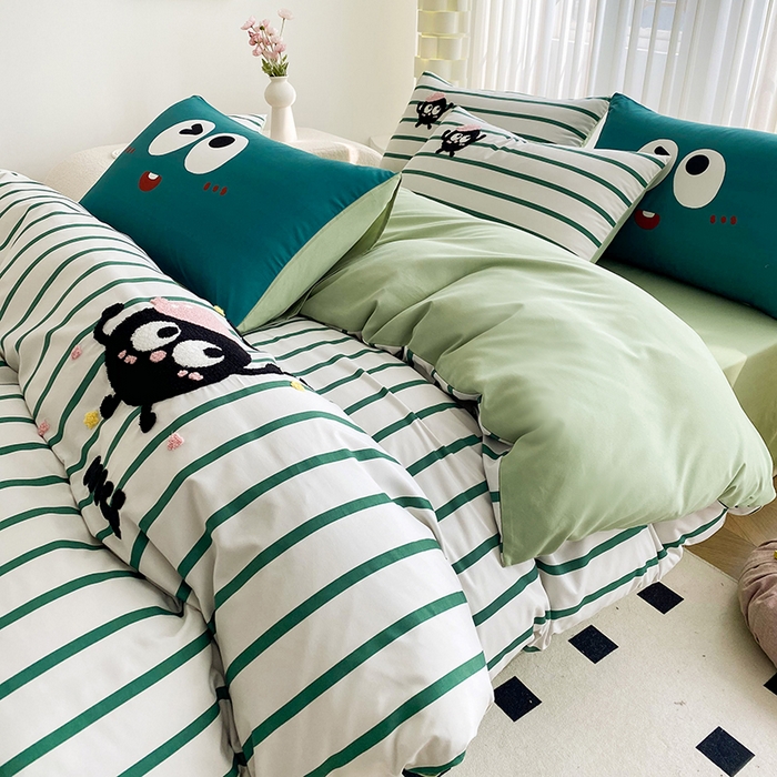 91家纺网 家纺一手货源 找家纺 （总）眷恋家纺 2026新款多巴胺水洗棉毛巾绣四件套