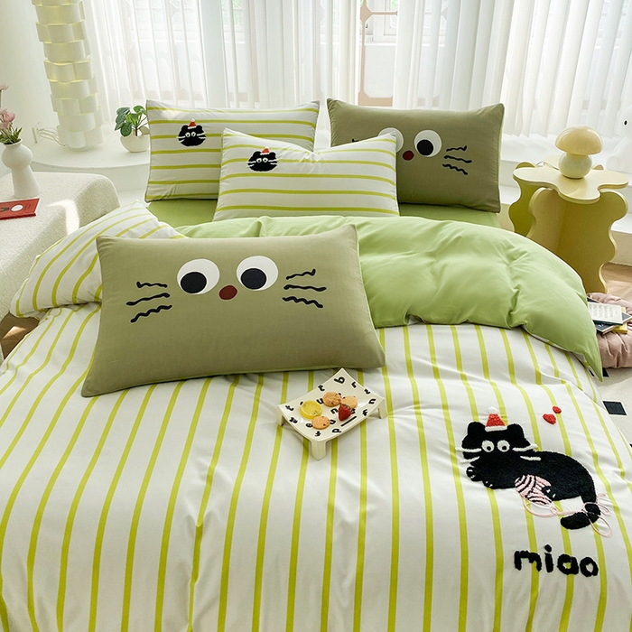 91家纺网 家纺一手货源 找家纺 （总）眷恋家纺 2026新款多巴胺水洗棉毛巾绣四件套