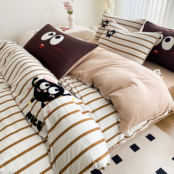 91家纺网 家纺一手货源 找家纺 （总）眷恋家纺 2026新款多巴胺水洗棉毛巾绣四件套