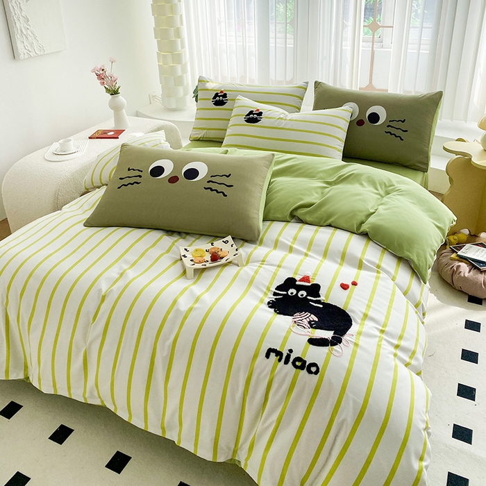 91家纺网 家纺一手货源 找家纺 （总）眷恋家纺 2026新款多巴胺水洗棉毛巾绣四件套