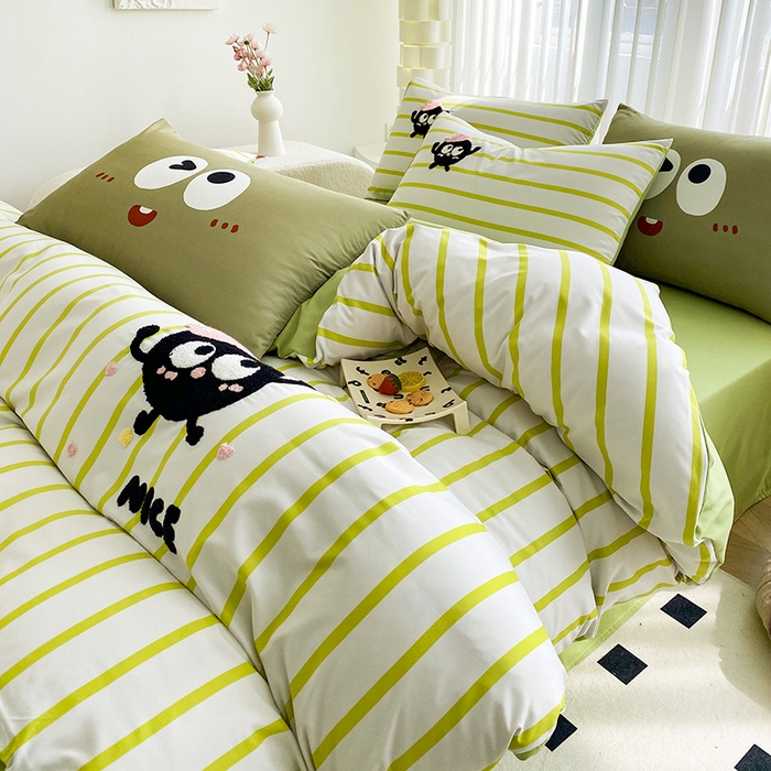 91家纺网 家纺一手货源 找家纺 （总）眷恋家纺 2026新款多巴胺水洗棉毛巾绣四件套