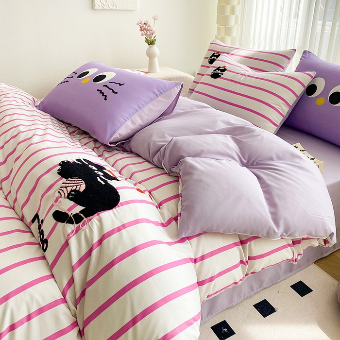 91家纺网 家纺一手货源 找家纺 （总）眷恋家纺 2026新款多巴胺水洗棉毛巾绣四件套