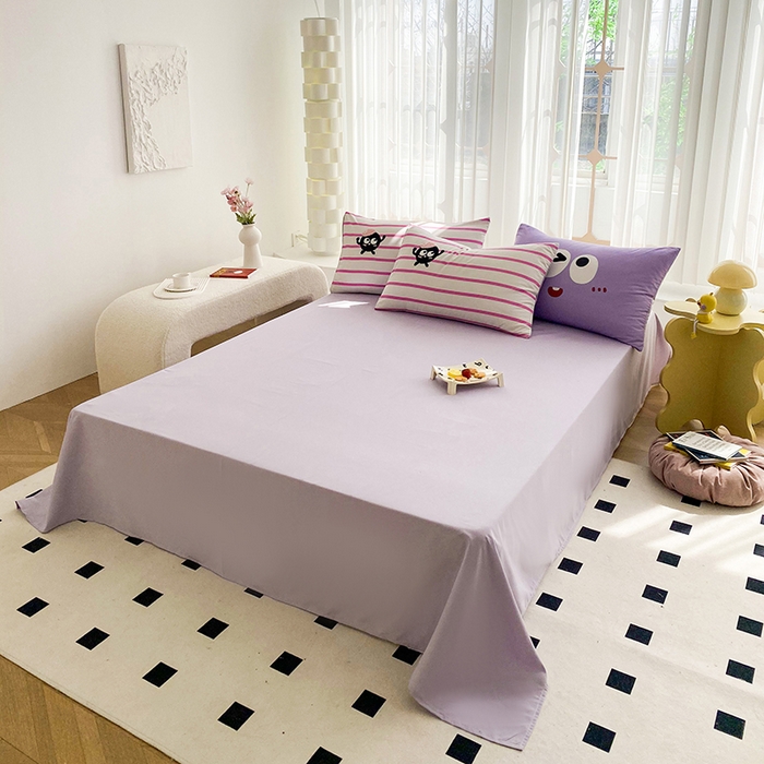 91家纺网 家纺一手货源 找家纺 眷恋家纺 2026新款多巴胺水洗棉毛巾绣四件套 煤球-树莓粉