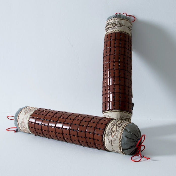 91家纺网 家纺一手货源 找家纺 莉迪娅 2025新款保健枕头茶叶颈椎枕头竹片护颈枕小圆枕骨头枕 竹片小圆枕