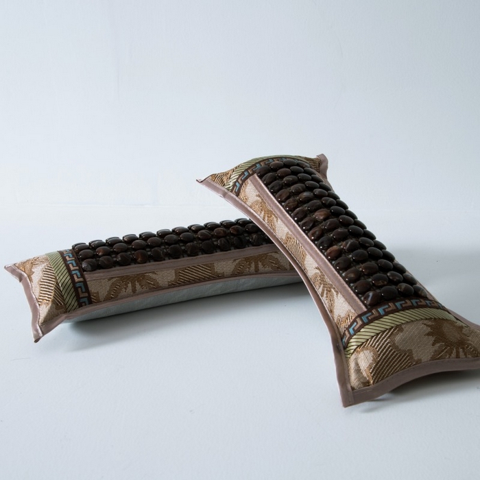 莉迪娅 2025新款保健枕头茶叶颈椎枕头竹片护颈枕小圆枕骨头枕 玉石枕