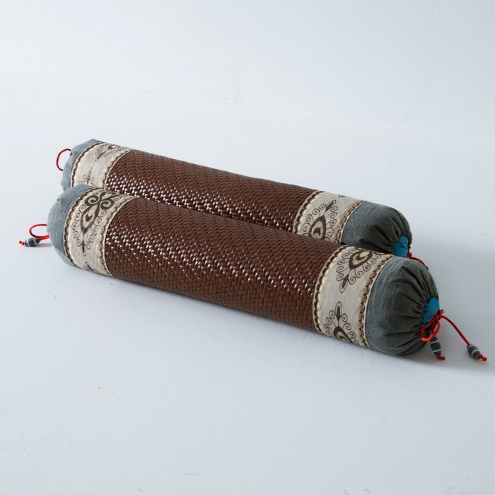 91家纺网 家纺一手货源 找家纺 莉迪娅 2025新款保健枕头茶叶颈椎枕头竹片护颈枕小圆枕骨头枕 野山藤小圆枕