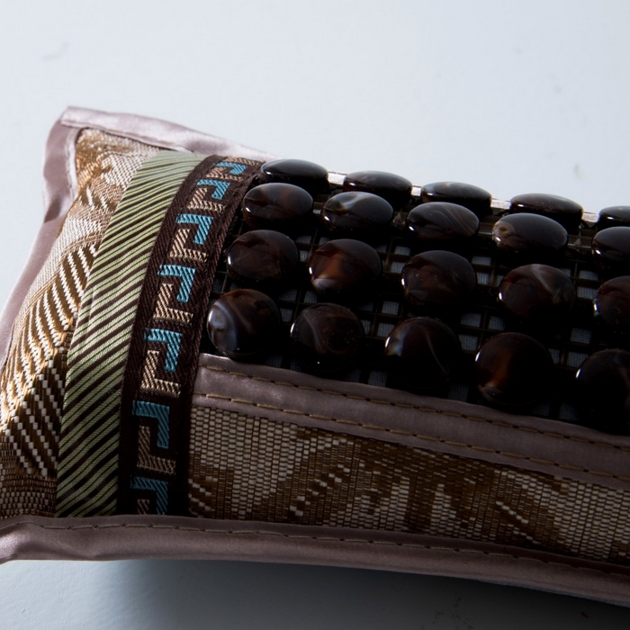 91家纺网 家纺一手货源 找家纺 莉迪娅 2025新款保健枕头茶叶颈椎枕头竹片护颈枕小圆枕骨头枕 玉石枕