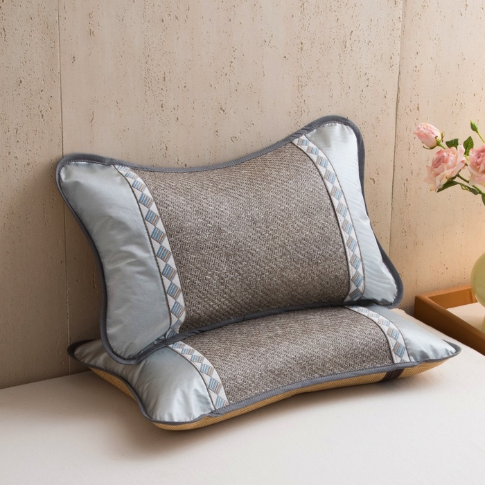 91家纺网 家纺一手货源 找家纺 莉迪娅 2026新款茶叶枕荞麦枕枕头枕芯夏季凉席枕头 小号圆角灰