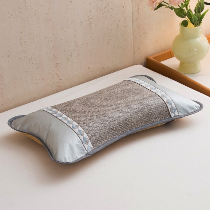 91家纺网 家纺一手货源 找家纺 莉迪娅 2026新款茶叶枕荞麦枕枕头枕芯夏季凉席枕头 小号圆角灰