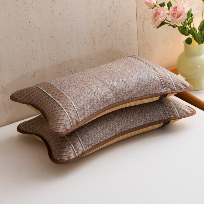 91家纺网 家纺一手货源 找家纺 莉迪娅 2026新款茶叶枕荞麦枕枕头枕芯夏季凉席枕头 小号圆角麻灰