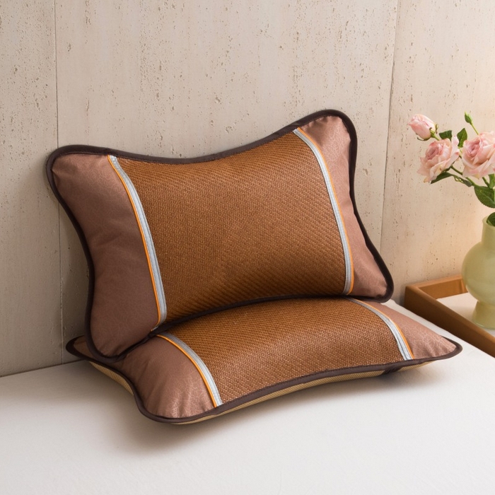 91家纺网 家纺一手货源 找家纺 莉迪娅 2026新款茶叶枕荞麦枕枕头枕芯夏季凉席枕头 小号圆角咖色