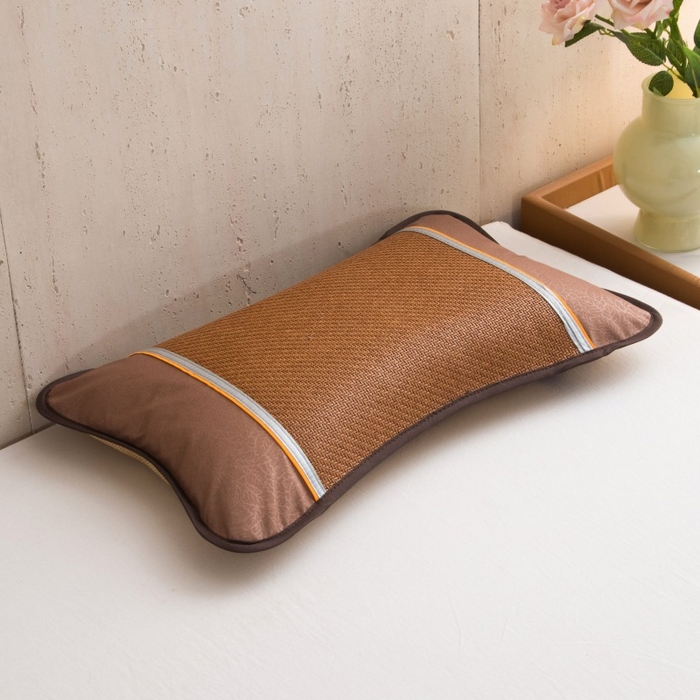 91家纺网 家纺一手货源 找家纺 莉迪娅 2026新款茶叶枕荞麦枕枕头枕芯夏季凉席枕头 小号圆角咖色