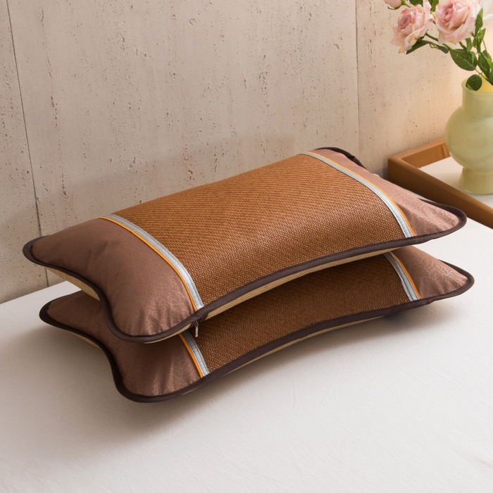 91家纺网 家纺一手货源 找家纺 莉迪娅 2026新款茶叶枕荞麦枕枕头枕芯夏季凉席枕头 小号圆角咖色