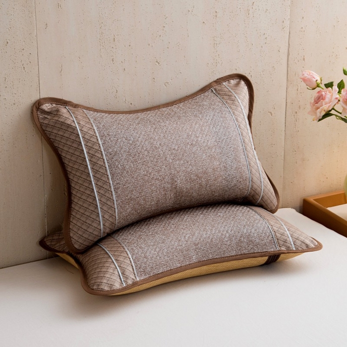 91家纺网 家纺一手货源 找家纺 莉迪娅 2026新款茶叶枕荞麦枕枕头枕芯夏季凉席枕头 小号圆角麻灰