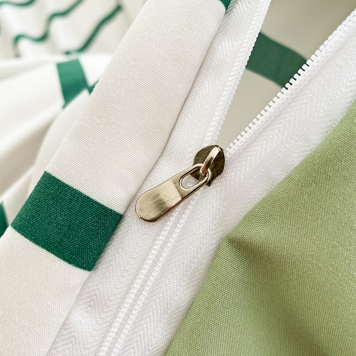 91家纺网 家纺一手货源 找家纺 眷恋家纺 2026新款多巴胺水洗棉毛巾绣四件套 煤球-奶油绿