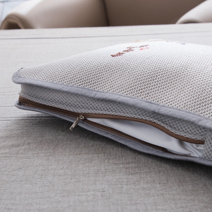 91家纺网 家纺一手货源 找家纺 莉迪娅 2026新款蝶形荞麦壳枕头荞麦枕凉席枕头夏季枕头 喜上眉梢灰