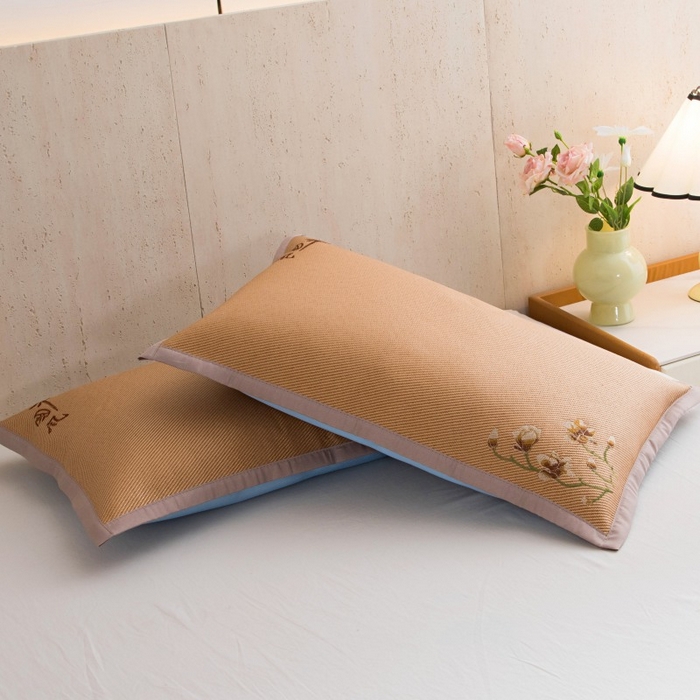 91家纺网 家纺一手货源 找家纺 莉迪娅 2026新款荞麦壳枕头枕芯夏季凉席藤席枕头夏凉枕 中国风