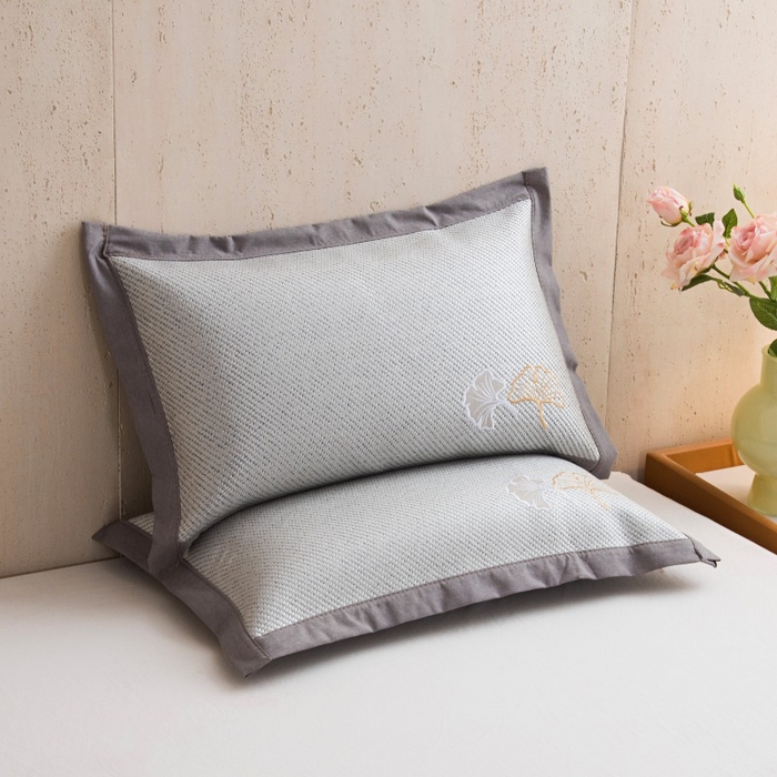 91家纺网 家纺一手货源 找家纺 莉迪娅 2026新款荞麦壳枕头枕芯夏季凉席藤席枕头夏凉枕 银杏灰色