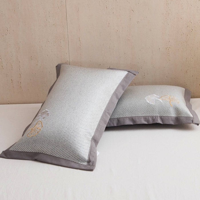 91家纺网 家纺一手货源 找家纺 莉迪娅 2026新款荞麦壳枕头枕芯夏季凉席藤席枕头夏凉枕 银杏灰色