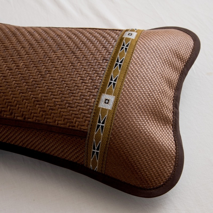 91家纺网 家纺一手货源 找家纺 莉迪娅 2026新款荞麦壳枕头枕芯夏季凉席藤席枕头夏凉枕 中号圆角咖色