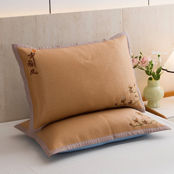 91家纺网 家纺一手货源 找家纺 莉迪娅 2026新款荞麦壳枕头枕芯夏季凉席藤席枕头夏凉枕 中国风