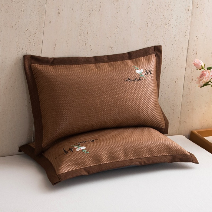 91家纺网 家纺一手货源 找家纺 莉迪娅 2026新款荞麦壳枕头枕芯夏季凉席藤席枕头夏凉枕 本草咖色