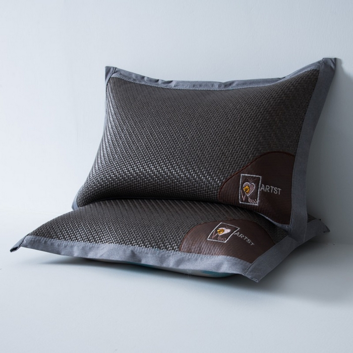 91家纺网 家纺一手货源 找家纺 莉迪娅 2026新款荞麦壳枕头枕芯夏季凉席藤席枕头夏凉枕 心动灰