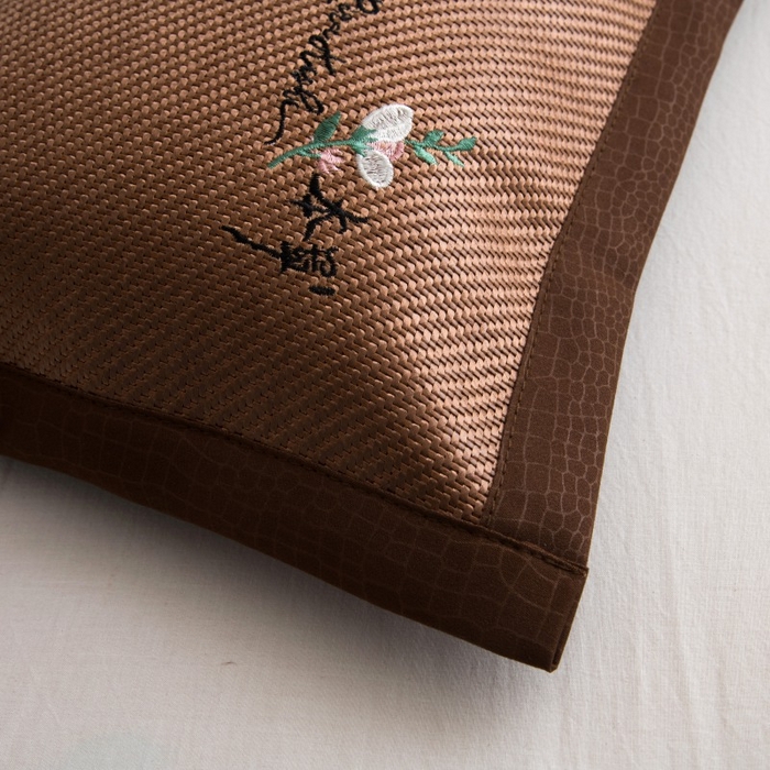 91家纺网 家纺一手货源 找家纺 莉迪娅 2026新款荞麦壳枕头枕芯夏季凉席藤席枕头夏凉枕 本草咖色