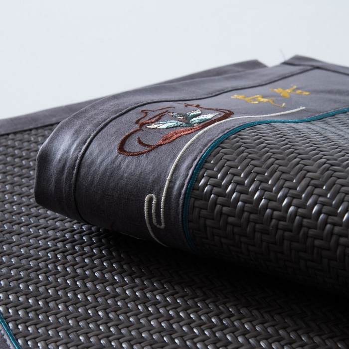 91家纺网 家纺一手货源 找家纺 莉迪娅 2026新款荞麦壳枕头枕芯夏季凉席藤席枕头夏凉枕 桃花流水灰